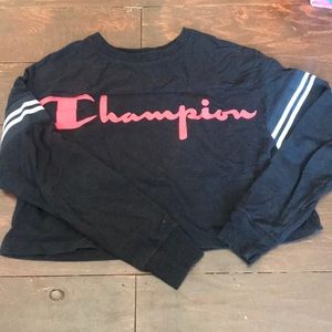 Cropped long sleeve champion tee shirt